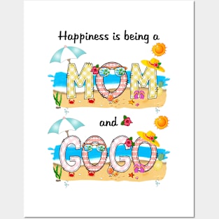 Happiness Is Being A Mom And Gogo Summer Beach Happy Mother's Posters and Art